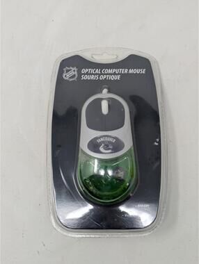 Aqua Mouse Vancouver Canucks Hockey NHL Optical USB Wired 2008-New